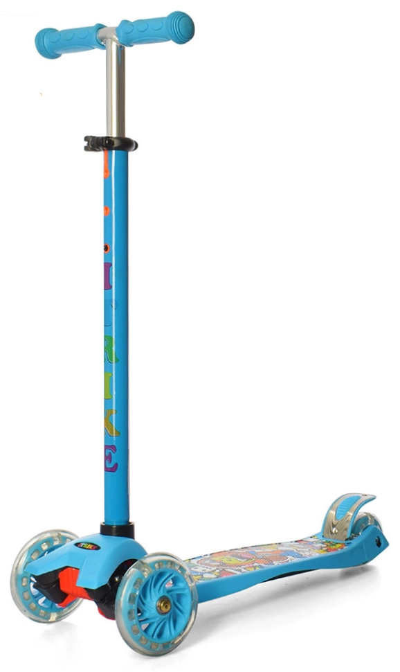 Самокат iTrike MAXI трехколесный со светящимися колесами Голубой (DS-171-S-50)