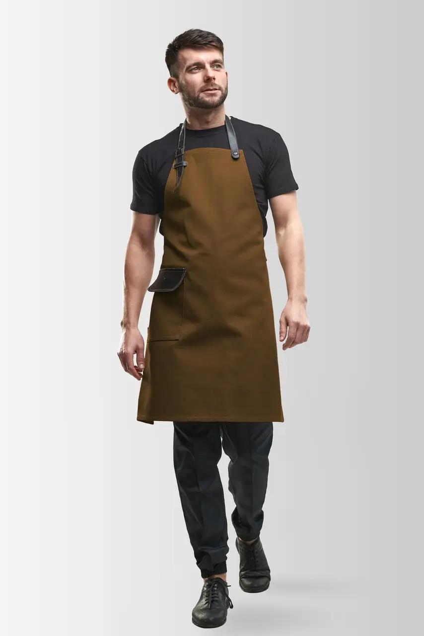 Фартук для бариста тканевый VSETEX Jackson Canvas с карманом Коричневый (VT1111) - фото 2 Фартук для бариста тканевый VSETEX Jackson Canvas с карманом Коричневый (VT1111) - фото 2
