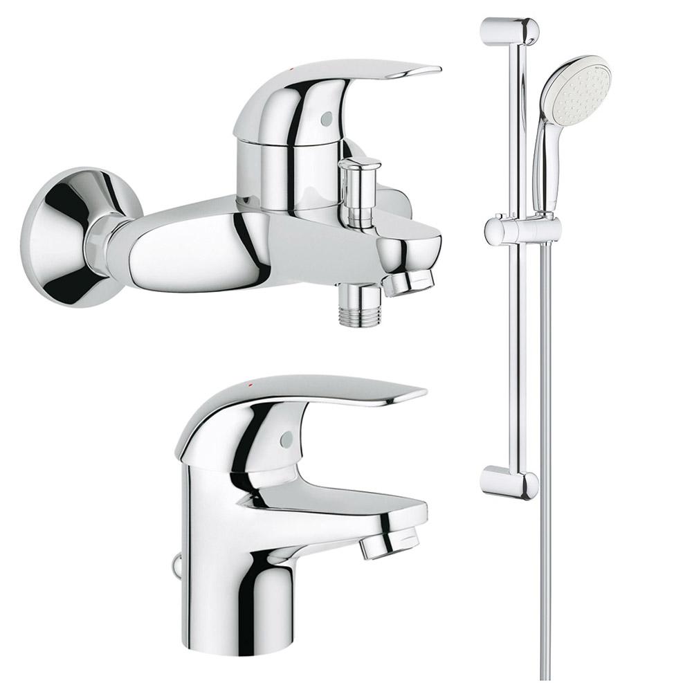 Набор смесителей для ванны Grohe Euroeco 123226S Хром (111400)