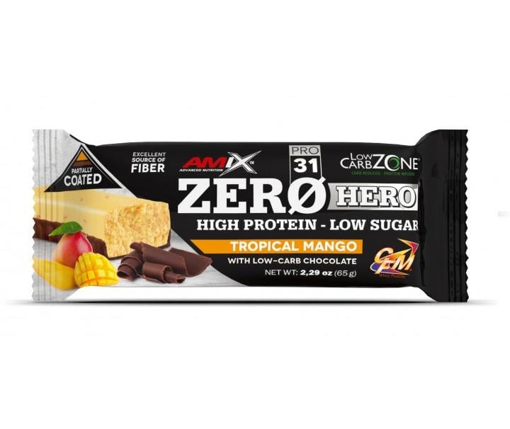 Протеиновый батончик Amix Nutrition Low-Carb ZeroHero Protein Bar 65 г Tropical Mango