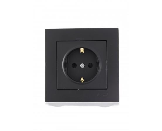 Розетка с защитой от детей Lezard серия Vesna ПБТ742-4288-124B Черный (00000123323)