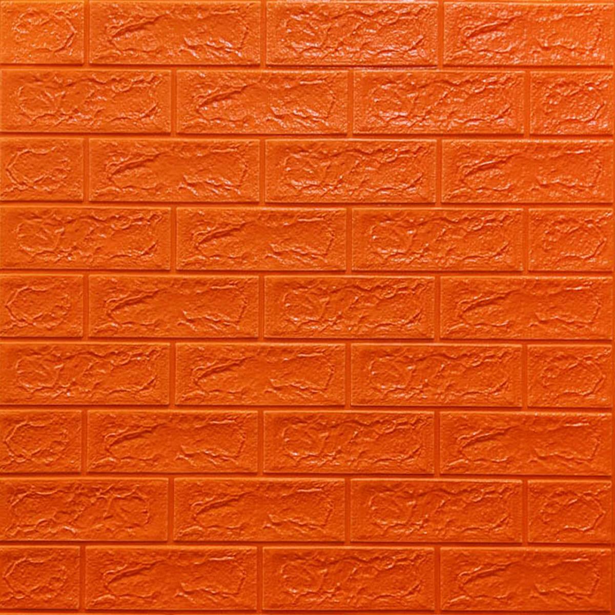 3D-панель кирпич самоклеящийся SW-00000144 007-5 700х770х5 мм Оранжевый