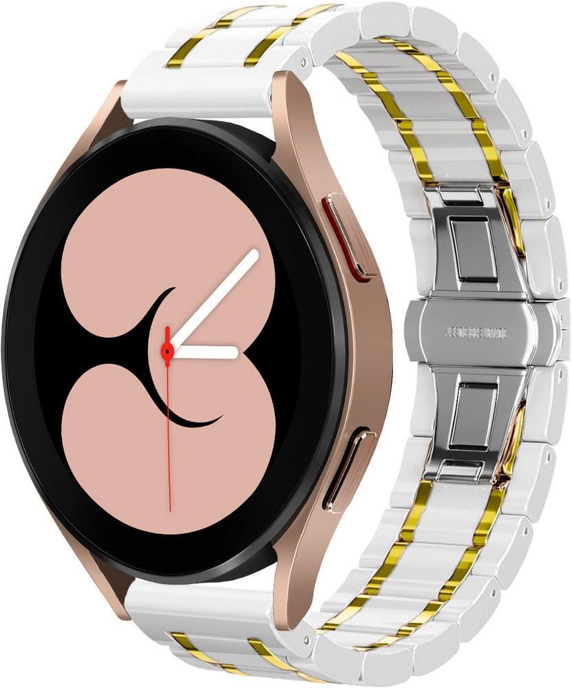 Ремінець керамічний Ceramo для Galaxy Watch 4 40 мм White/Gold (28725-65)