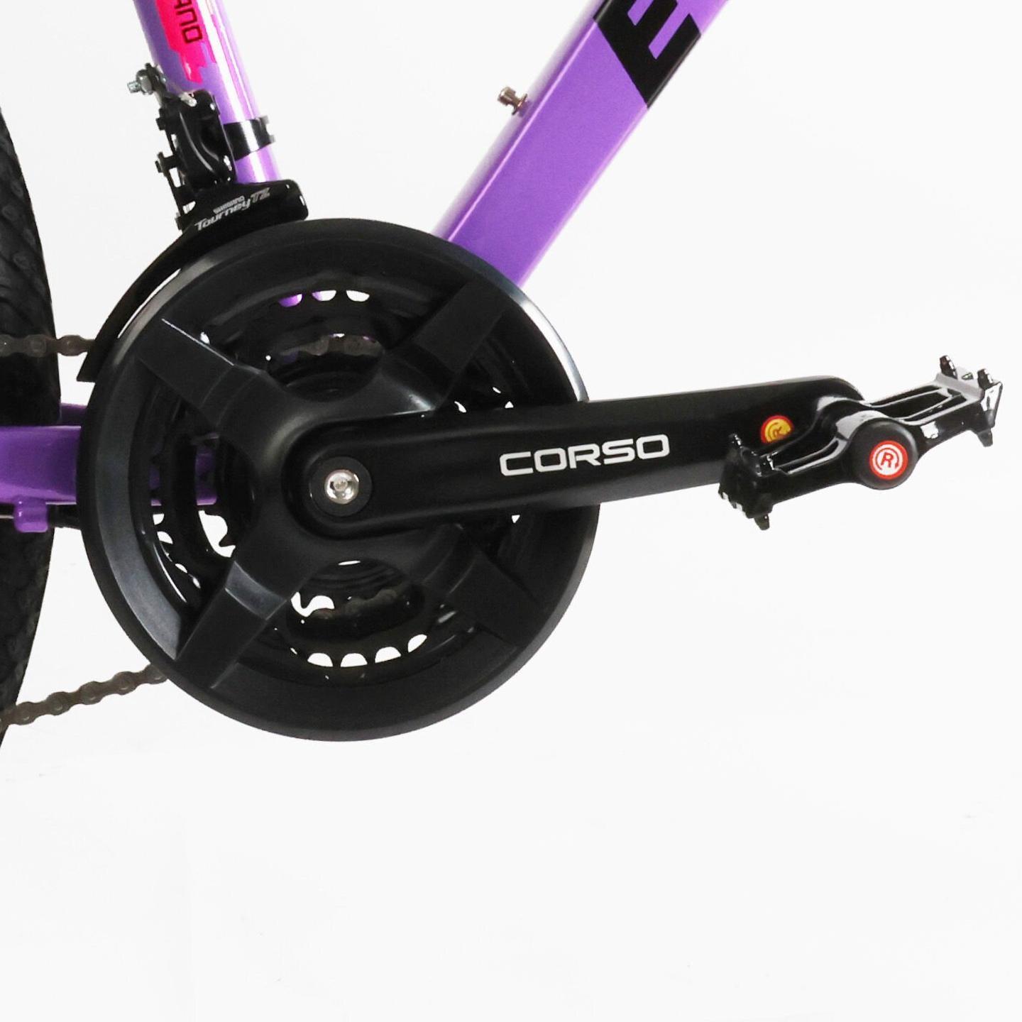 Велосипед горный Corso Evolution алюминиевый литые диски 26"/13" Черно-фиолетовый (824568382) - фото 8 Велосипед горный Corso Evolution алюминиевый литые диски 26"/13" Черно-фиолетовый (824568382) - фото 8