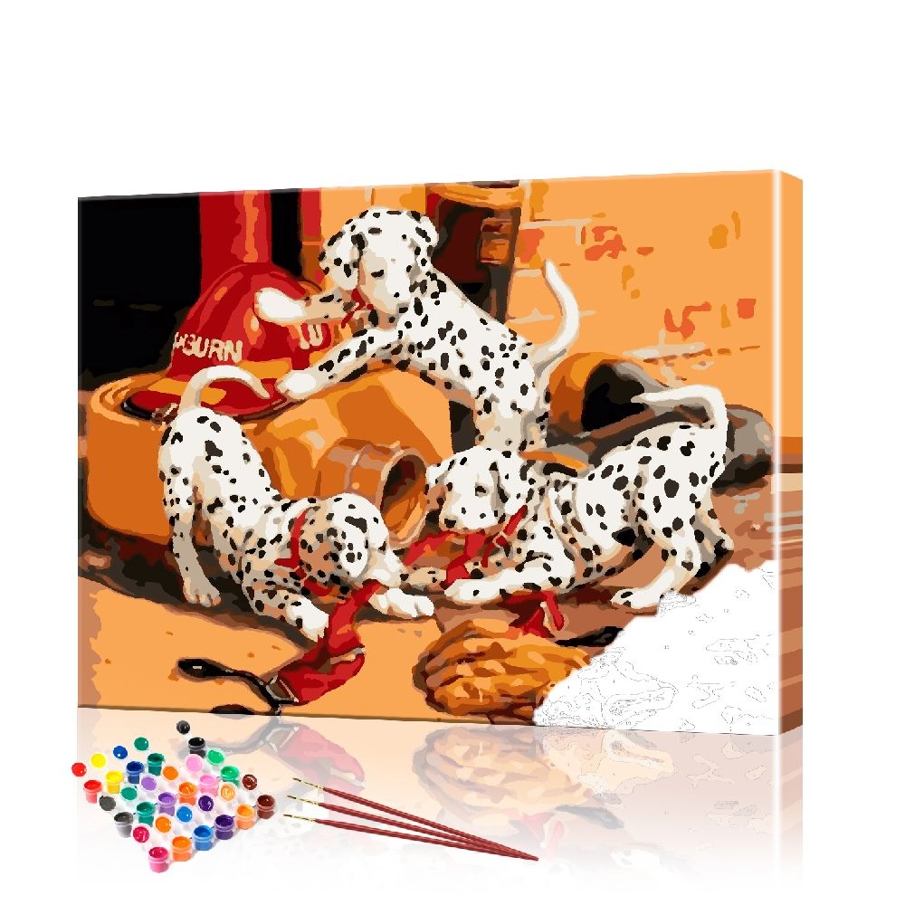 Картина за номерами ArtSale Цуценята далматина PBN0829 40х50 см