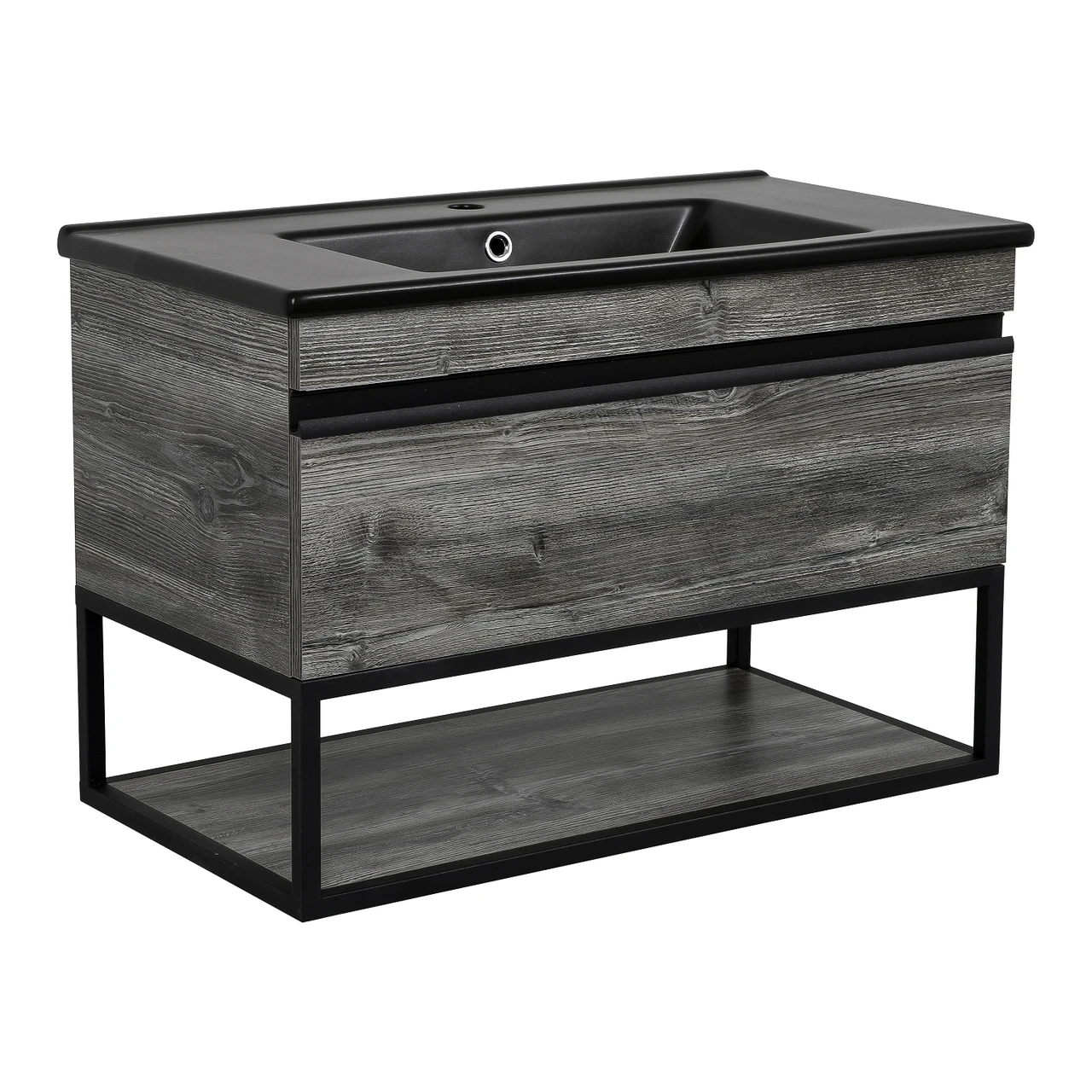 Тумба Loft-Iron консольная Дуб морас с умывальником Arte 85 см Black (2355708400) Тумба Loft-Iron консольная Дуб морас с умывальником Arte 85 см Black (2355708400)