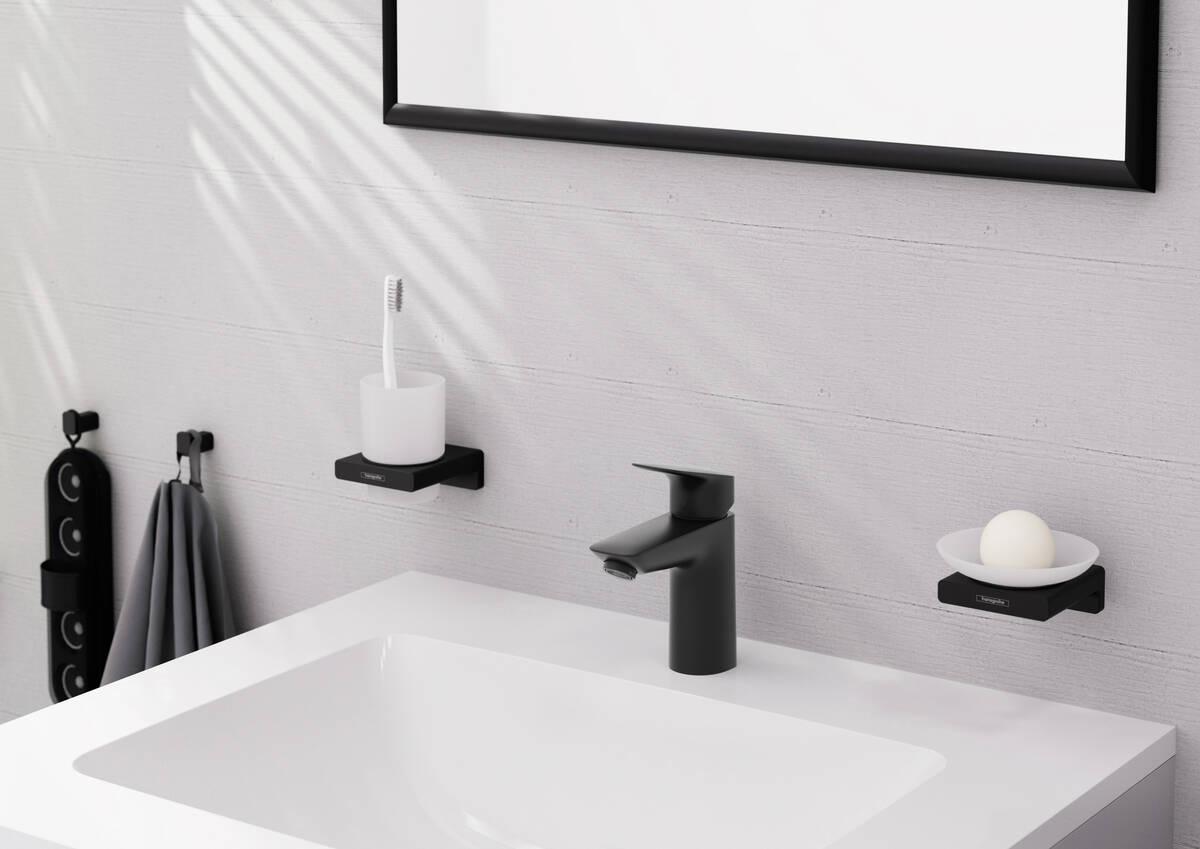 Смеситель для умывальника Hansgrohe Logis 71107670 однорычажный Черный (174110) - фото 3