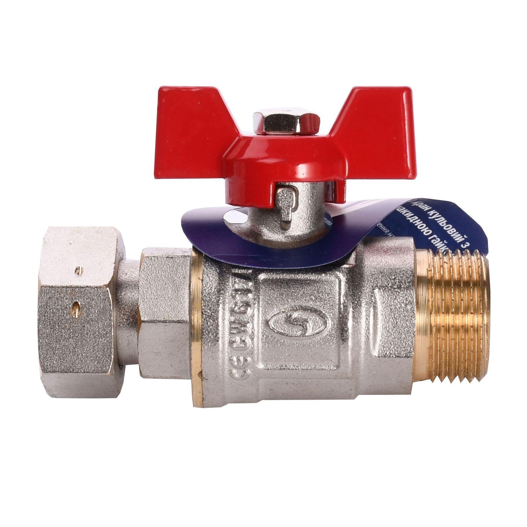 Кран шаровой прямой с накидной гайкой SOLOMON 3/4″ ЗВ PN40 160406 (GSR-000012532)