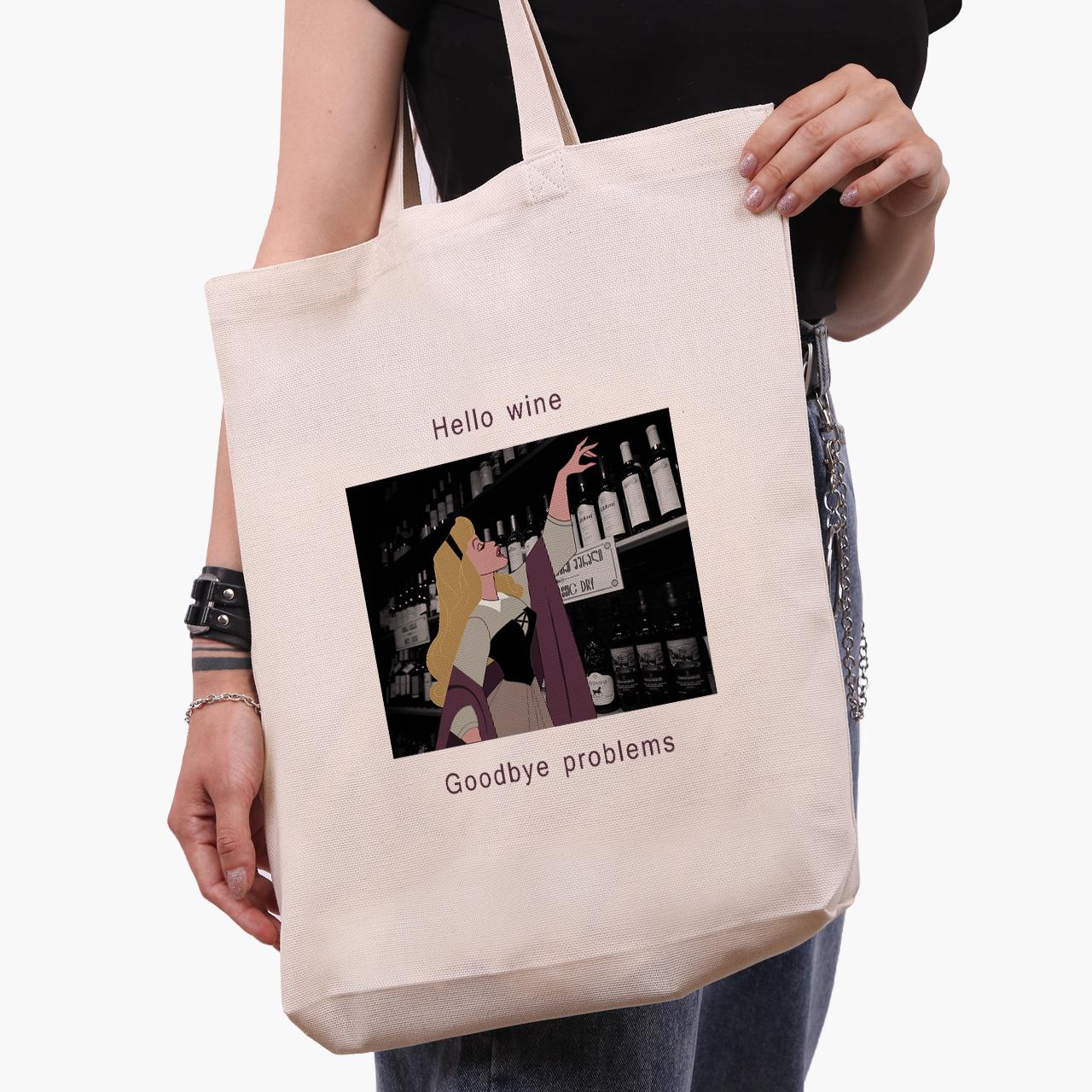 Эко сумка шоппер Спящая красавица в винном погребе Дисней 41х39х8 см Бежевый (9227-1432-WTD)