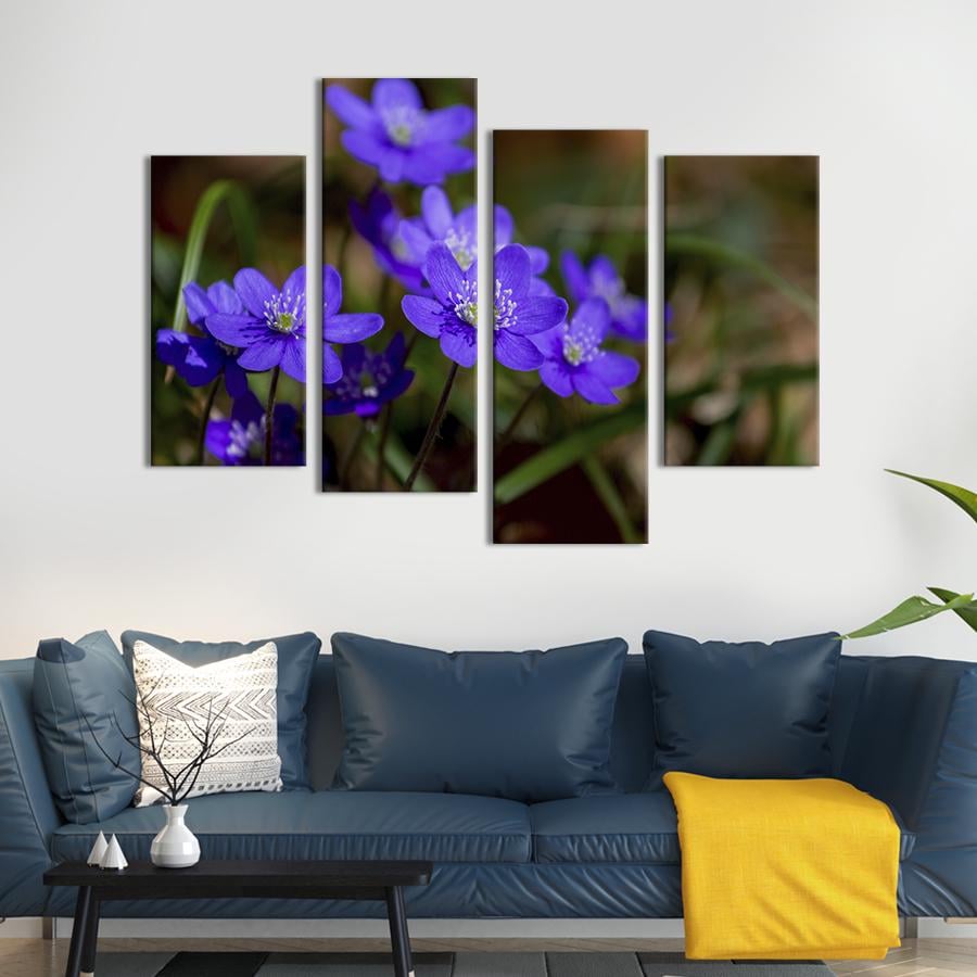 Картина на холсте Голубые цветочки в саду 149x106 см (828-42) Картина на холсте Голубые цветочки в саду 149x106 см (828-42)