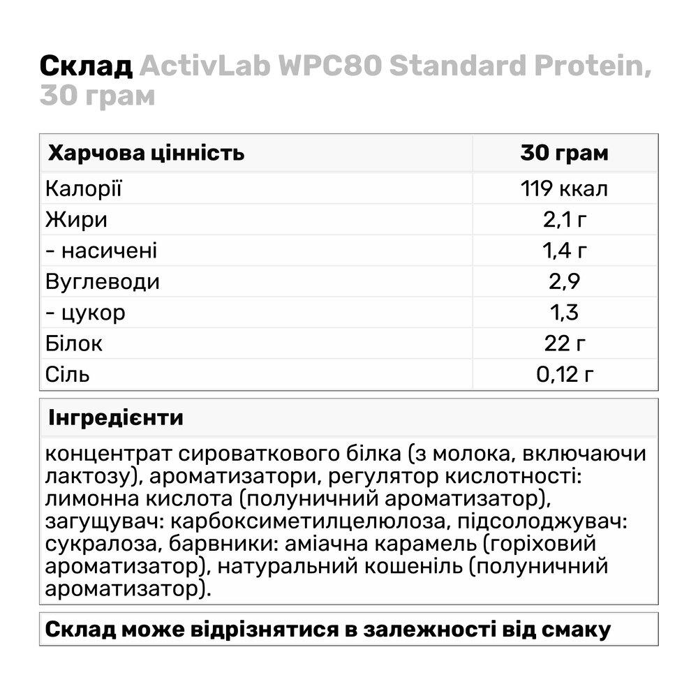 Протеїн ActivLab WPC80 Standard 30 г Ваніль (1817V2904) - фото 3