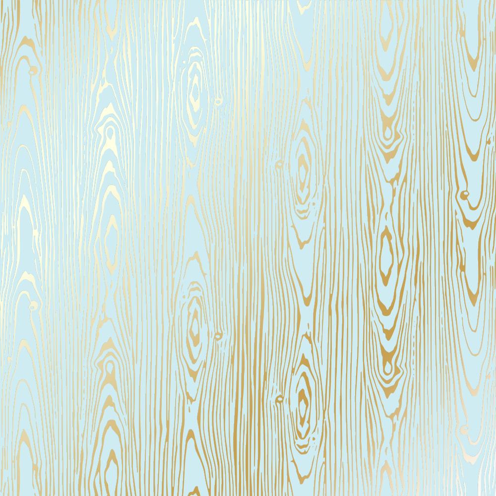 Лист бумаги односторонний Golden Wood Texture с фольгированием 30,5х30,5 см Blue