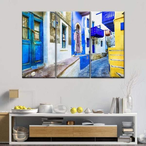 Модульная картина KIL Art Уютная улочка из трех частей 78x48 см (M3_M_127)