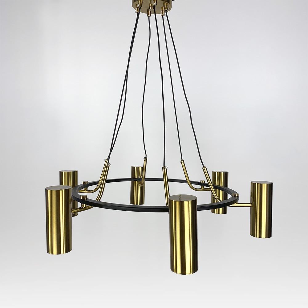 Люстра-кольцо дизайнерская с 6 спотами Ø 70 см (MJ 69/6 AB+BK)