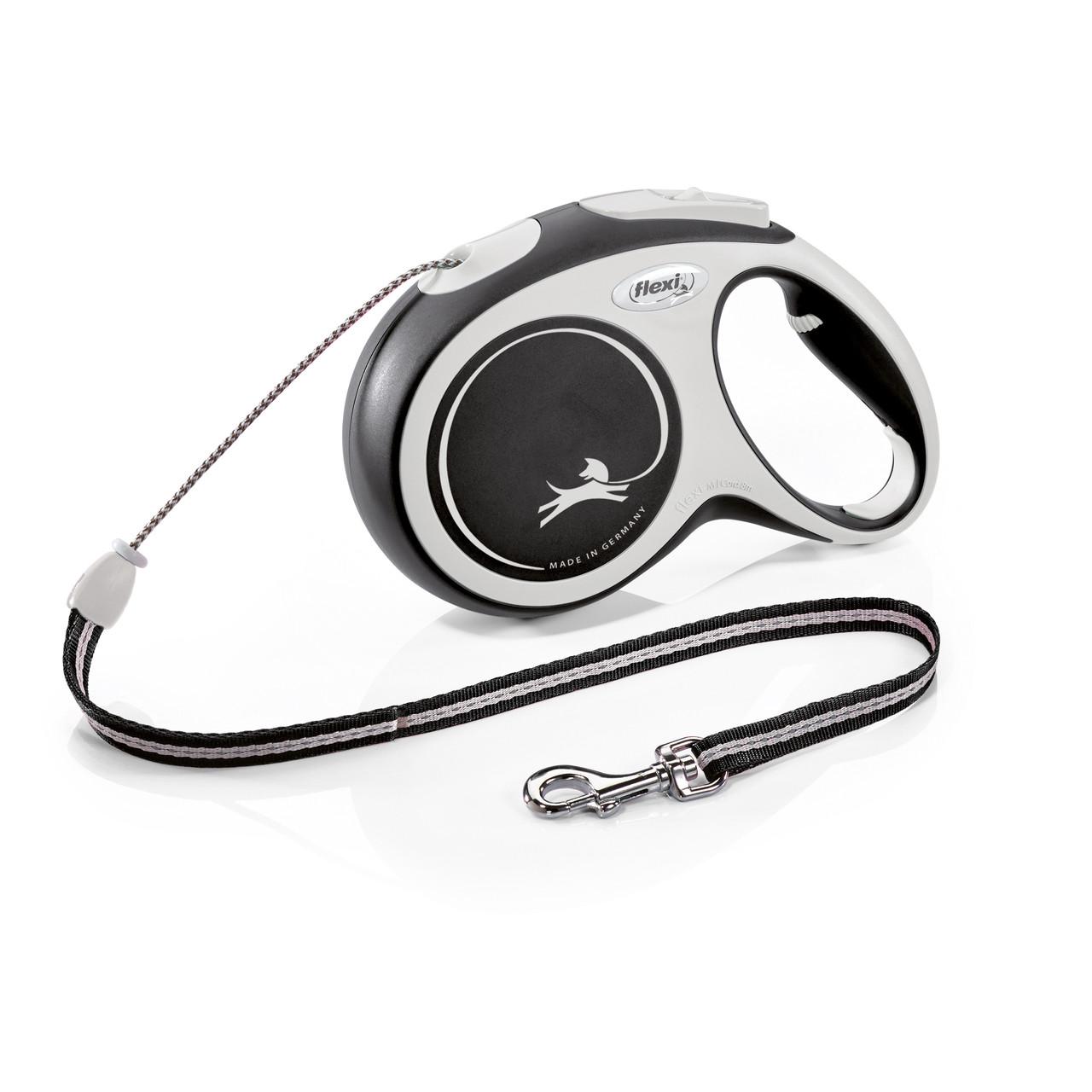 Повідець-рулетка Flexi New Comfort M 8 м до 20 кг Чорний (43141)