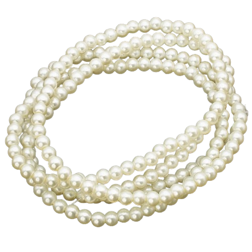 Бусины стеклянные на нитке под жемчуг 4 мм 80 см 209 шт. Белый теплый (БЖ0004ш03)