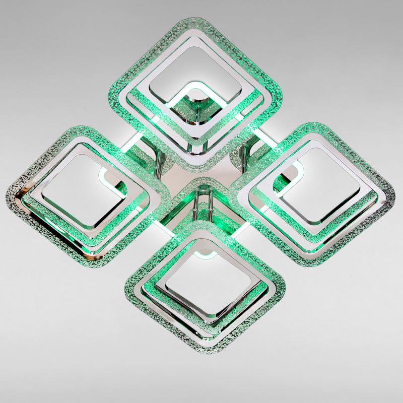 Люстра LED потолочная Light House SC-15808/4+4C CR+FGB 176W+10W Хром