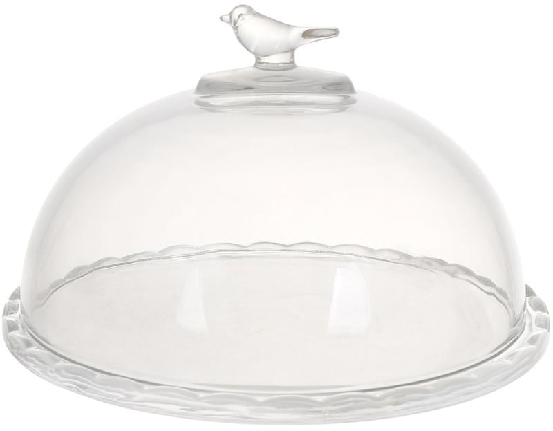 Блюдо стеклянное Bird со стеклянной крышкой-колпаком 19 см Блюдо стеклянное Bird со стеклянной крышкой-колпаком 19 см