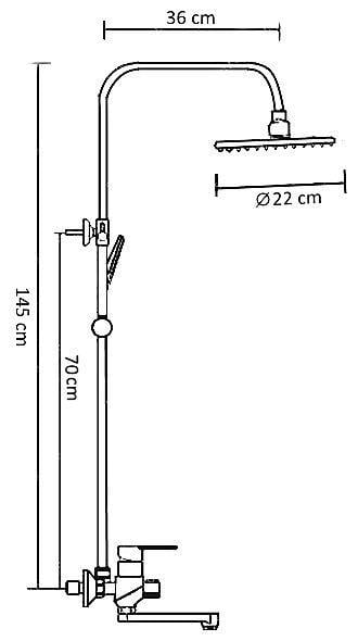 Душевая система Frap H24 F2441 с поворотным изливом Белый/Хром - фото 2