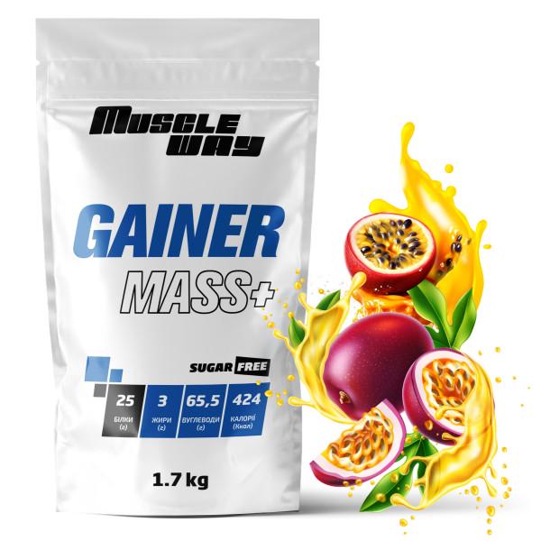 Гейнер вуглеводно-білковий MuscleWay GAINER MASS+ у порошку без цукру 1,7 кг Маракуйя (21-125-g-mw-rs1,7.m)