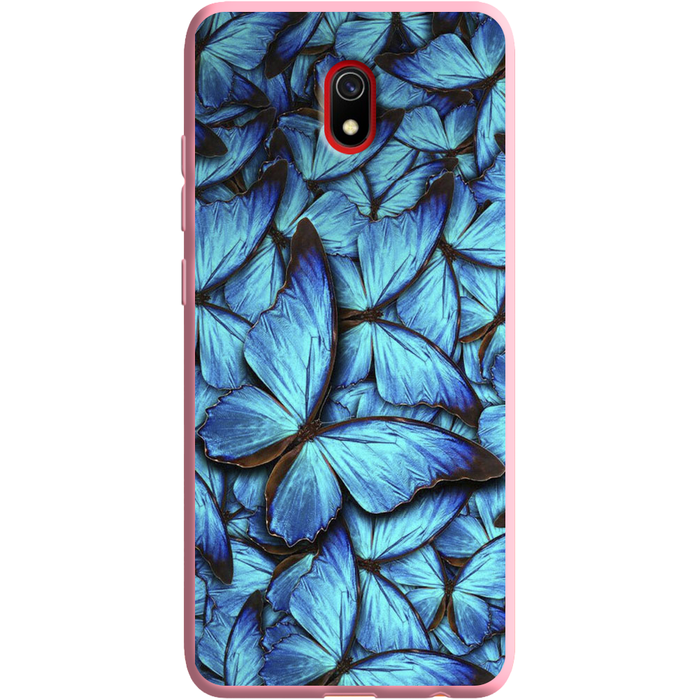 Чохол Boxface Xiaomi Redmi 8A Лазурні Метелики Рожевий силікон (38341-up1550-38675)