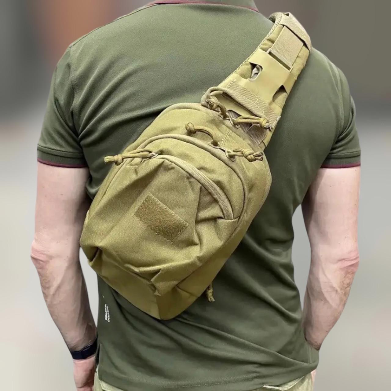 Сумка с ремнем через плечо Yakeda Cordura отделение для ношения пистолета Койот (242042)