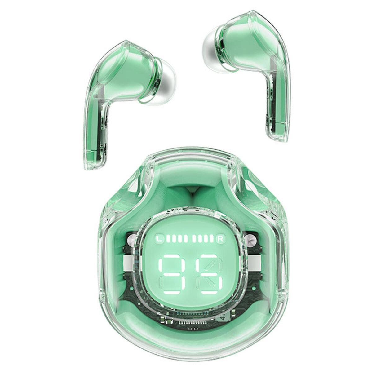 Наушники беспроводные AceFast T8 Crystal Color 500 mAh Mint Green (10685107) - фото 2