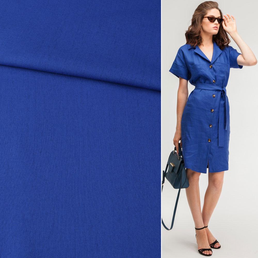 Тканина льон ширина 140 см Синій (12646.080) - фото 2 Тканина льон ширина 140 см Синій (12646.080) - фото 2