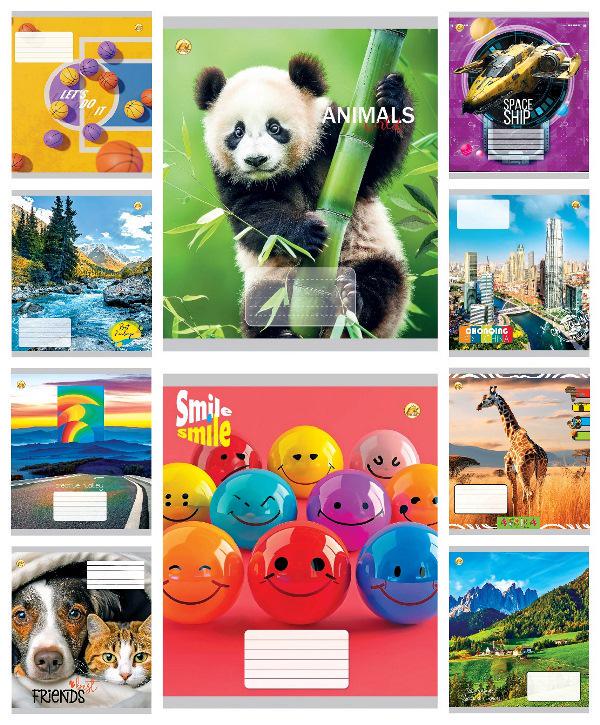 Зошити учнівські Тетрада Мікс 1 в лінію тверда палітурка 18 арк. 20 шт. (MTT-199185)