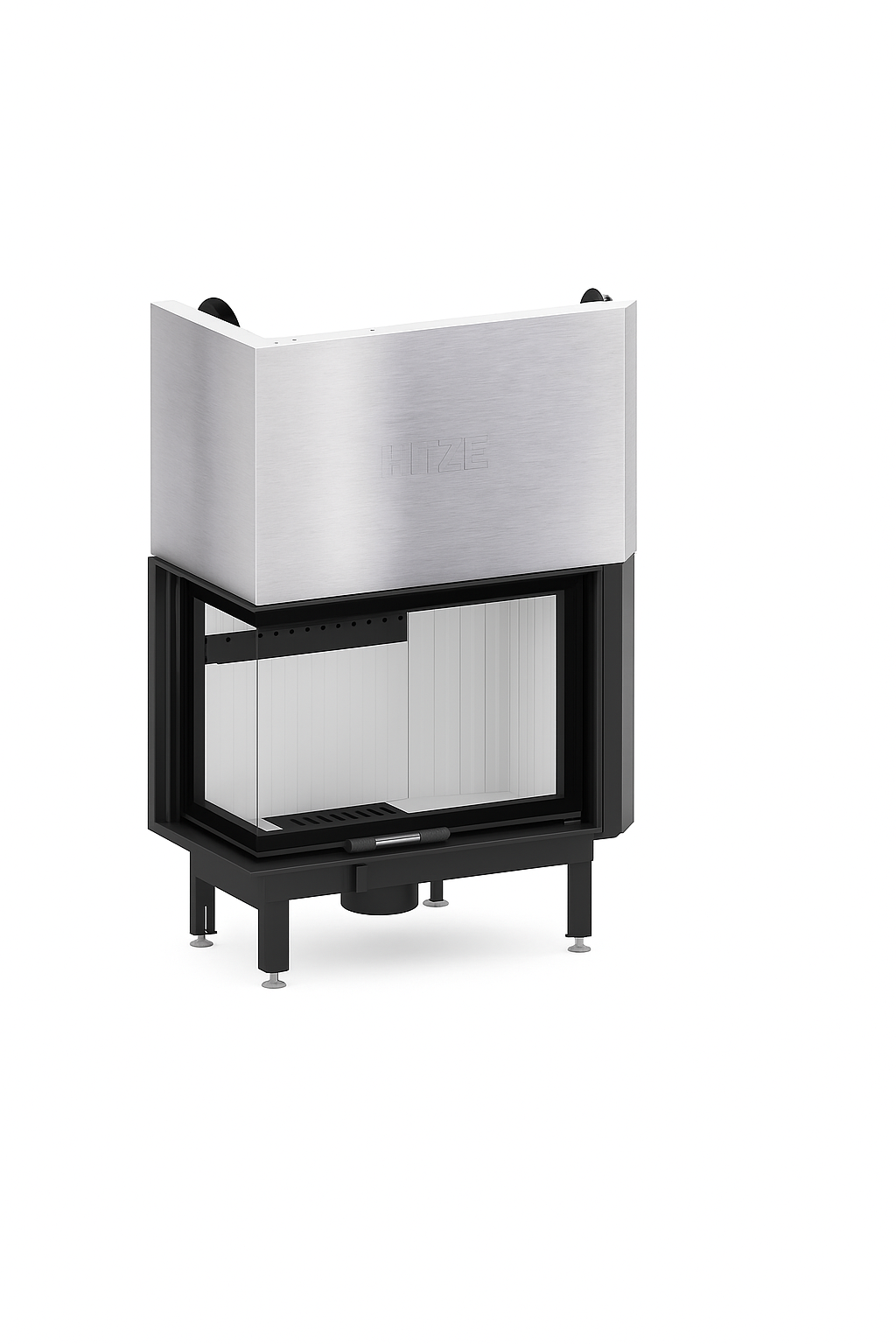 Топка левая угловая каминная Hitze Albero AL16LG.H-D 16 кВт с гильотиной