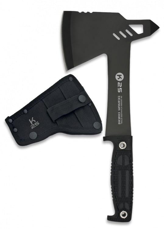 Сокира туристична K25 з титановим покриттям та нейлоновим чохлом Чорний (2203656733)