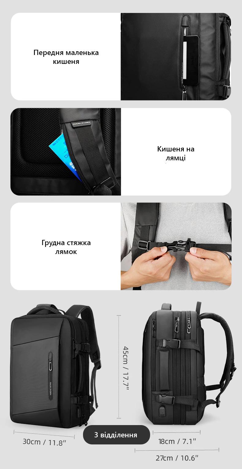 Рюкзак трансформер Mark Ryden Infinity MR9299YY Rain з накидкою від дощу - фото 17 Рюкзак трансформер Mark Ryden Infinity MR9299YY Rain з накидкою від дощу - фото 17