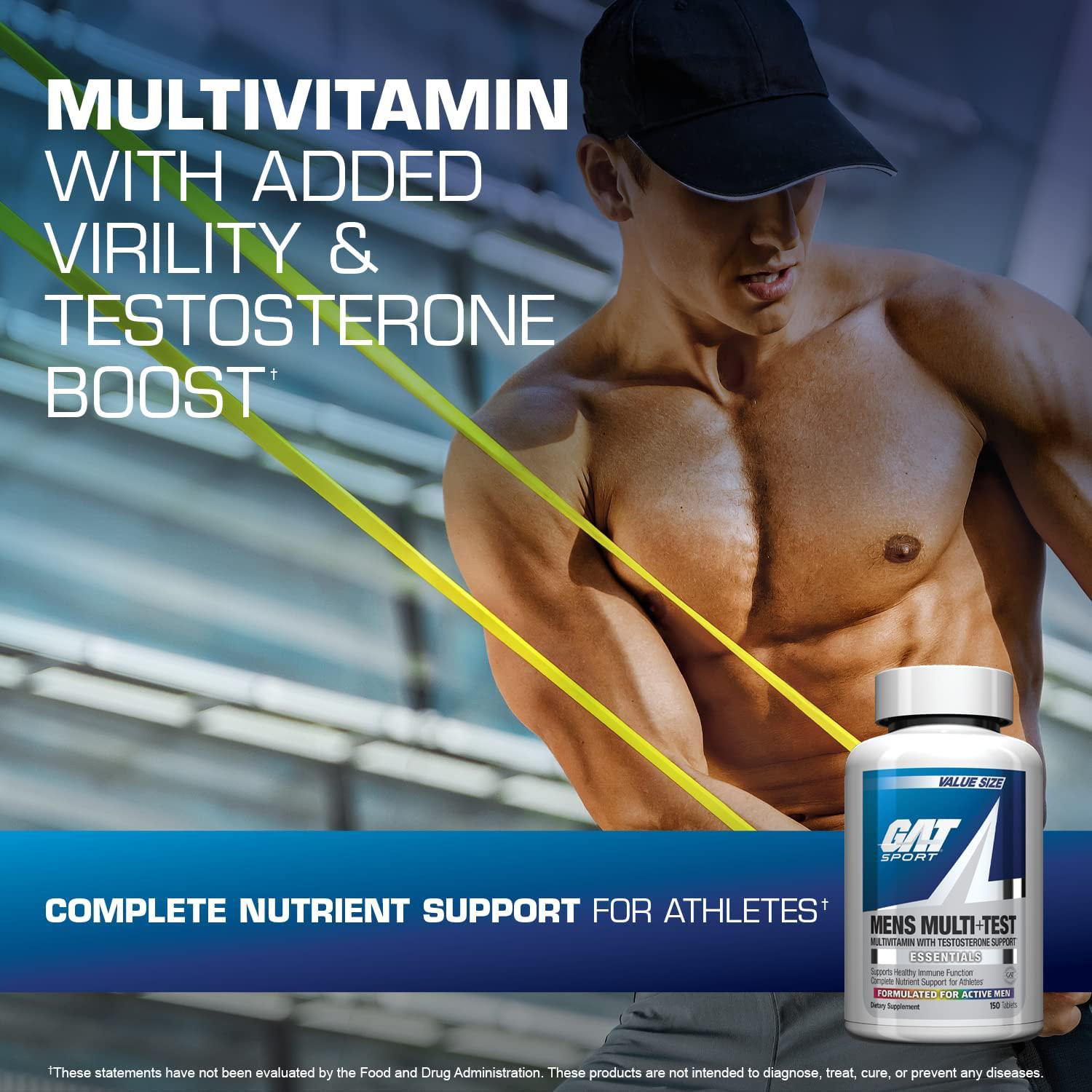 Витамины и минералы для мужчин GAT Men's Multi Test, Multivitamin with Testosterone Support 150tabs - фото 3