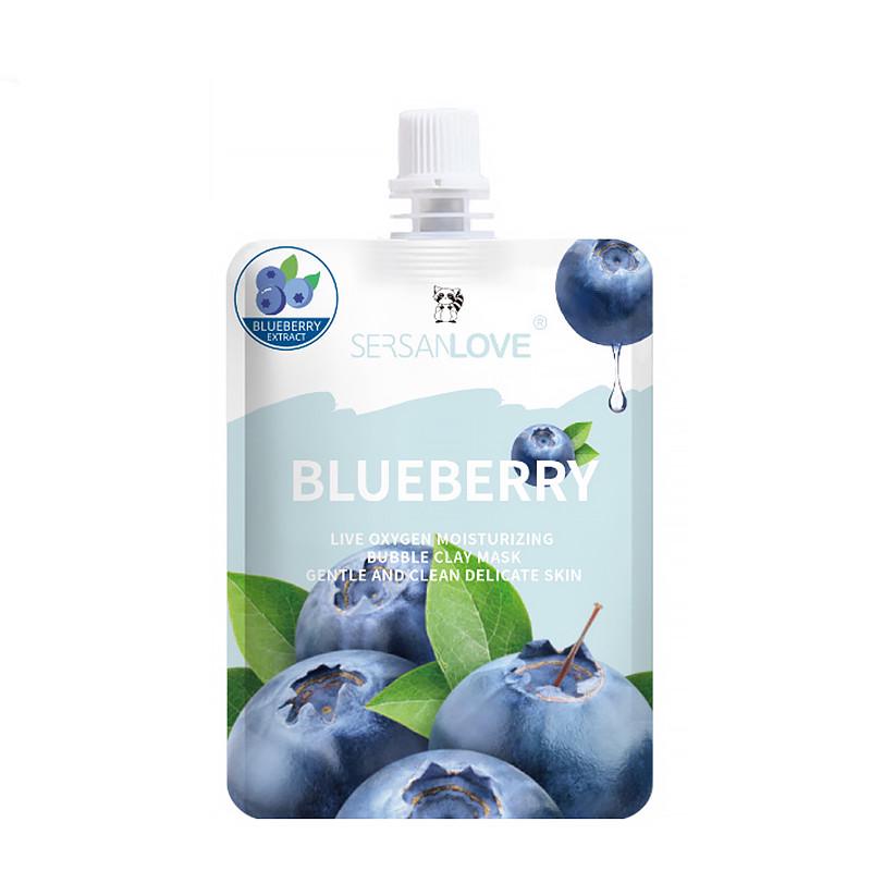 Маска для обличчя киснева Sersanlove Blueberry Live Oxygen Moisturizing Bubble Clay Mask з екстрактом чорниці (22391661)