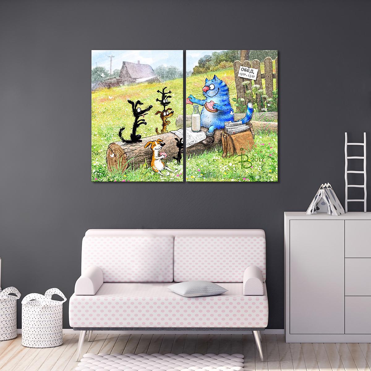 Модульная картина Обед почтальона 2 модуля 40х60 см