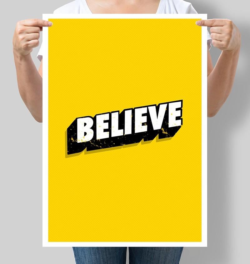 Постер мотиваційний Believe 30x42 см A3 без рамки (M012_A3)