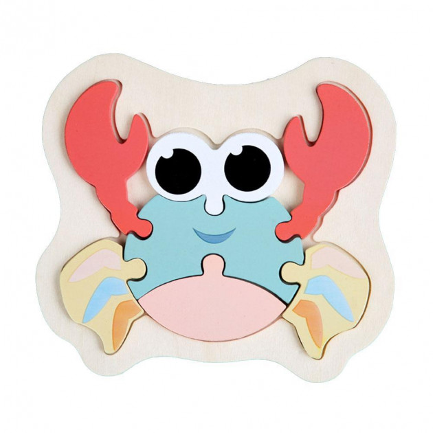 Мини-пазлы объемные деревянные Крабик (KHDP09)