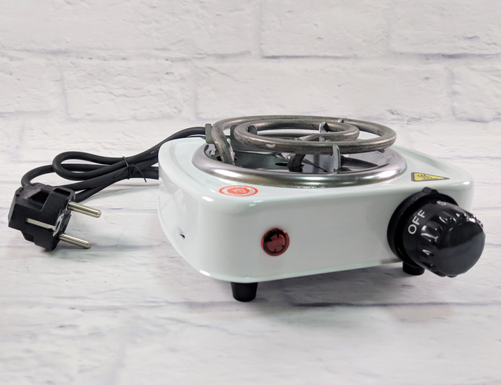 Електрична плита для розпалювання кальянного вугілля ATLANFA Mini 500 Вт з відкритою спіраллю Білий