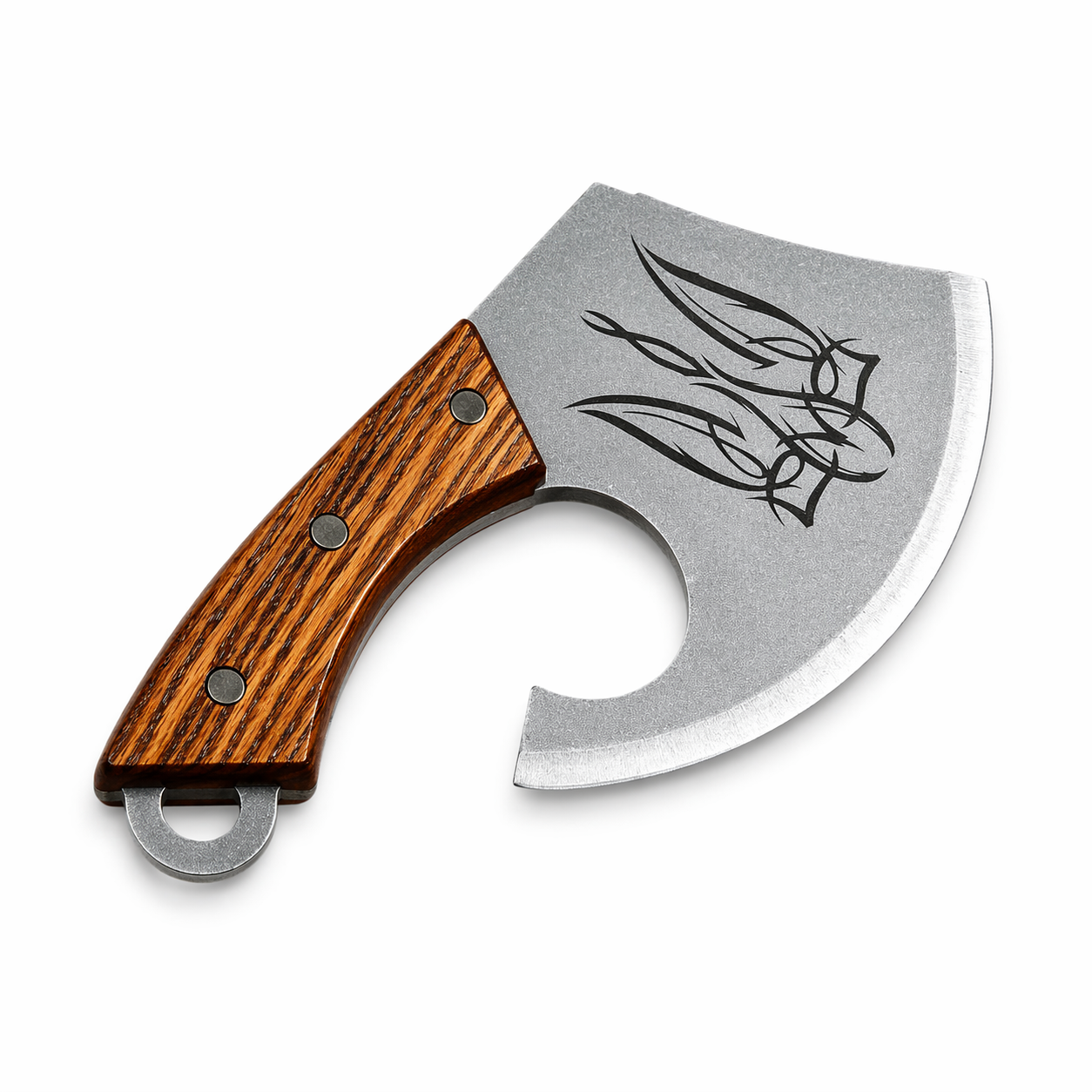 Нож-топорик кухонный из стали для ребер с гравировкой №1 65 г (SP00679)