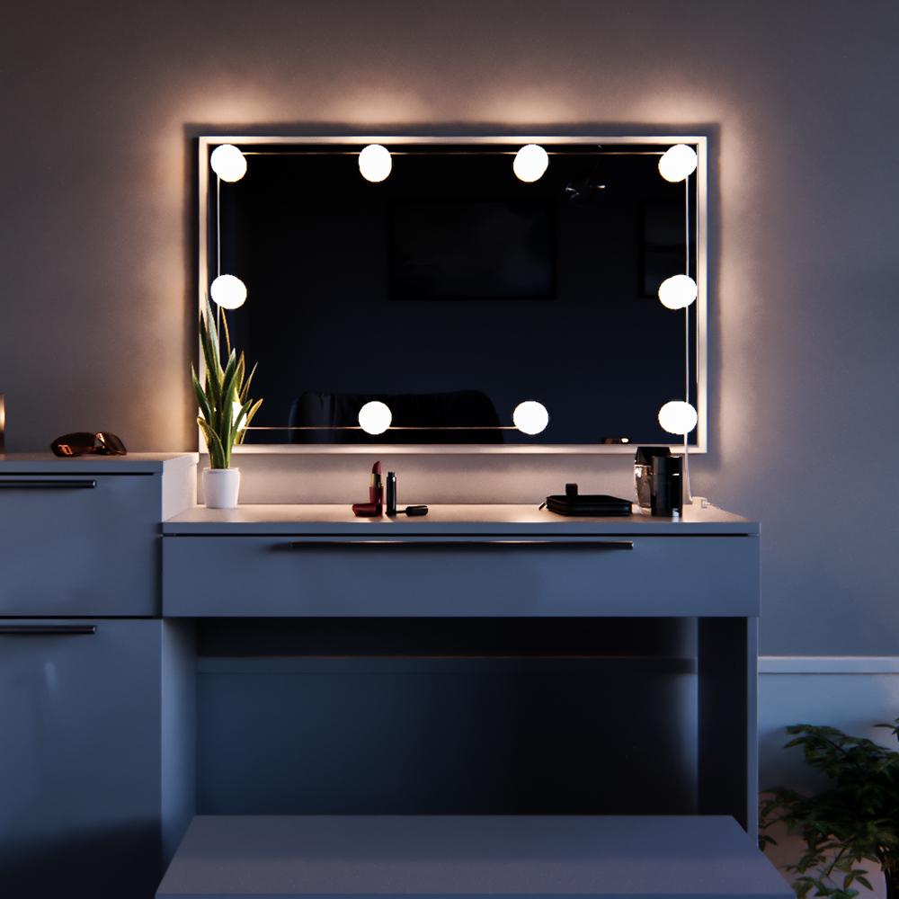 Туалетный столик Vicco Lilli Small с подсветкой и скамейкой Белый глянец - фото 5 Туалетный столик Vicco Lilli Small с подсветкой и скамейкой Белый глянец - фото 5