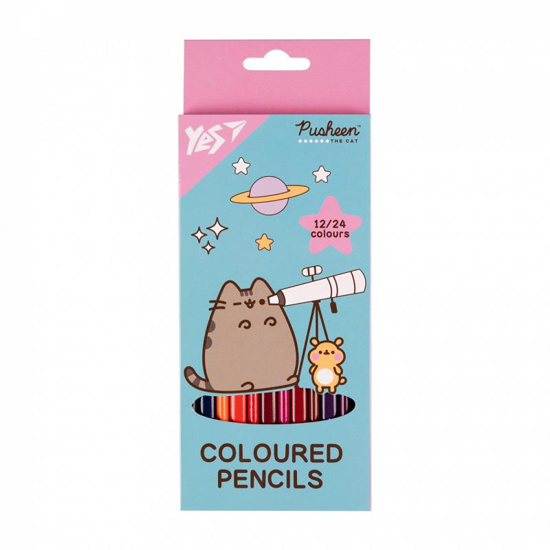 Карандаши цветные YES Pusheen Cheek трехгранные 24 цвета 12 шт. (290745) Карандаши цветные YES Pusheen Cheek трехгранные 24 цвета 12 шт. (290745)
