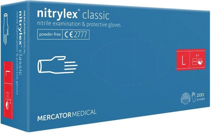 Рукавички нітрилові Mercator Medical Nitrylex Classic неопудрені L 200 шт. Синій (21083) Рукавички нітрилові Mercator Medical Nitrylex Classic неопудрені L 200 шт. Синій (21083)