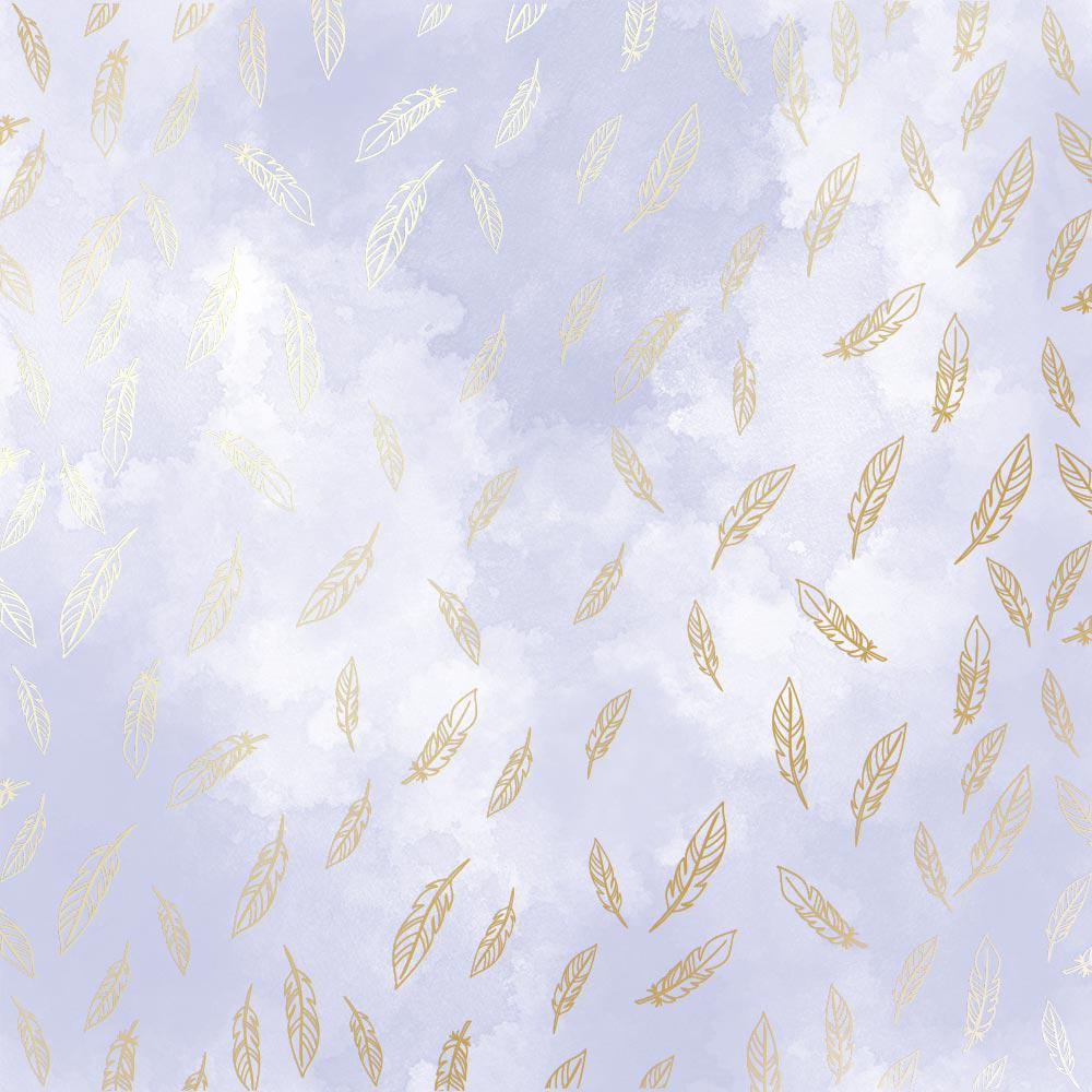Лист паперу односторонній Golden Feather з фольгуванням 30,5х30,5 см Lilac/Watercolor