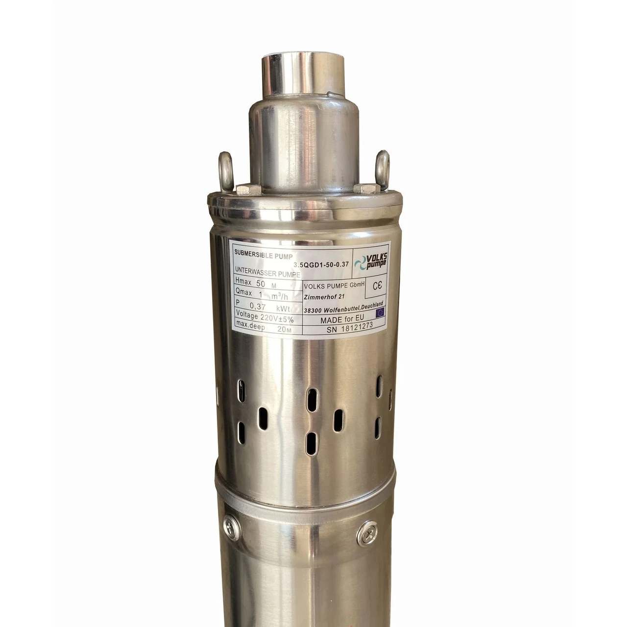 Насос скважинный шнековый VOLKS pumpe 3,5 QGD 1-50-0,37 кВт и кабель 15 м/3,5" (24209692) - фото 4 Насос скважинный шнековый VOLKS pumpe 3,5 QGD 1-50-0,37 кВт и кабель 15 м/3,5" (24209692) - фото 4