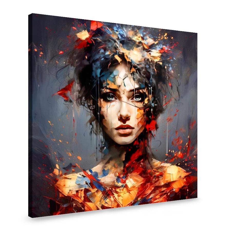 Картина на холсте Женщина с закрытыми рукой глазами на тёмном фоне 80x80 см (45VP_L)