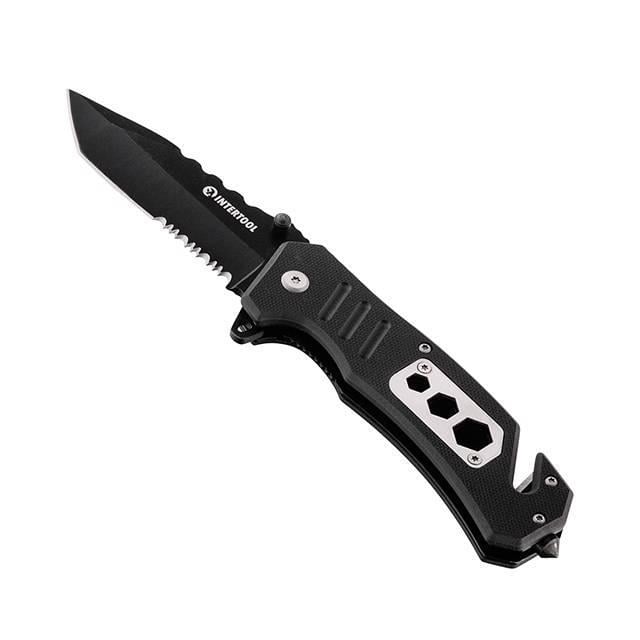 Нож складной Intertool HT-0599 с лезвием для разрезания ремней 83 мм. - фото 2