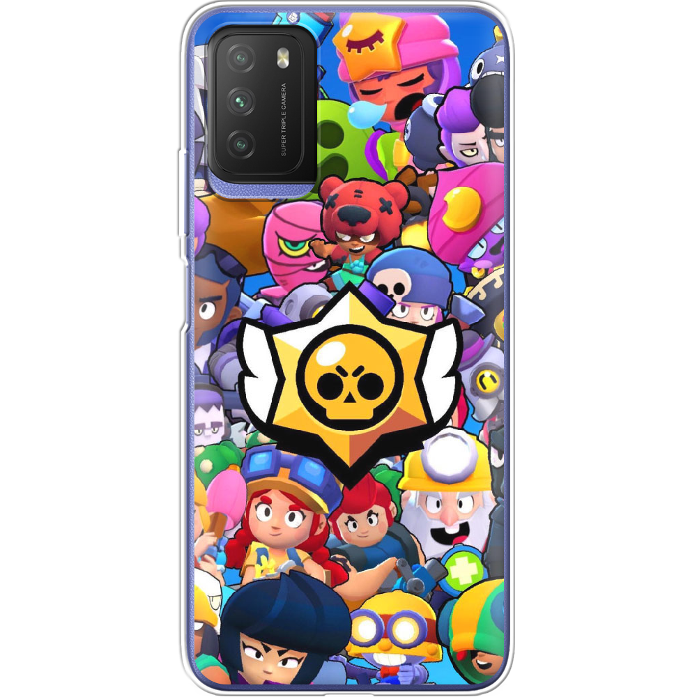 Чехол BoxFace Poco M3 Brawl Stars Прозрачный силикон (41586-up2389-41586)