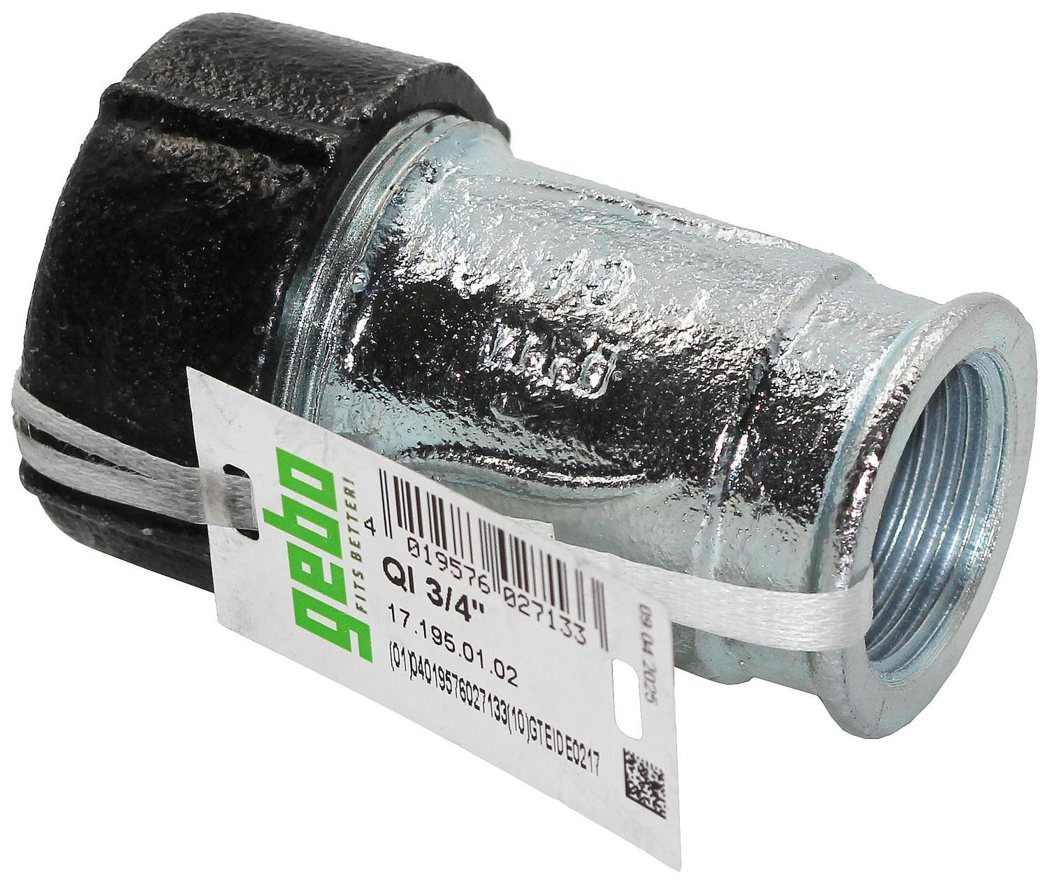 Муфта зажимная Gebo D20 с внутренней резьбой 3/4" для стальной трубы (gebo14) - фото 2