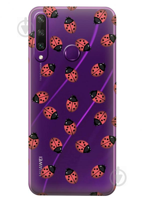 Прозрачный силиконовый чехол iSwag для Huawei Y6p с рисунком - Божьи коровки (KS2333)