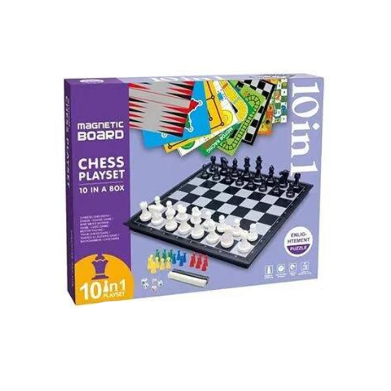 Настольная игра 2612 A 36/2 13в1 магнитная доска/игровые поля/игровые элементы/шахматы/шашки/лудо/автогонки/змеи и стремянки/футбол/бейсбол (147484)